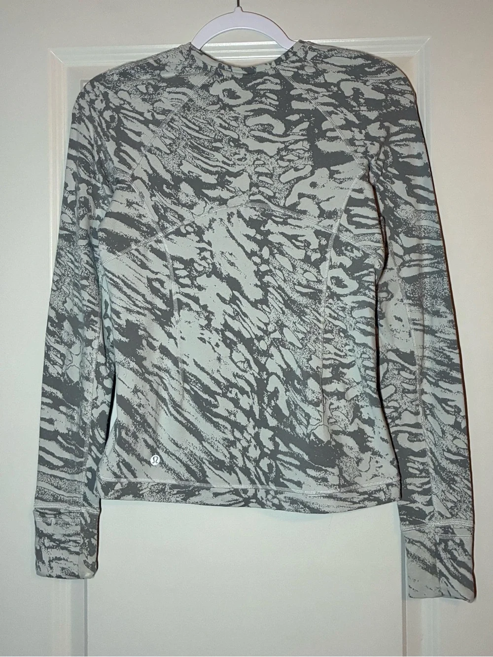 Lululemon Its Rulu Run Long Sleeve Shirt Liquidize Camo Duo Jacquard Vapor Grey
